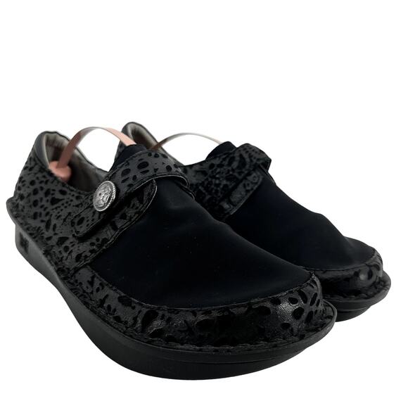 Alegria Brenna Aristoclass Neoprene Leather Slip On Casual Comfort Clog Black 9 - Picture 2 of 7